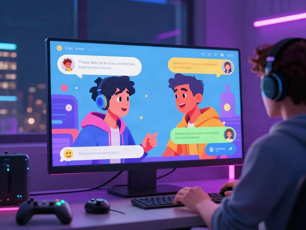 Engaging NSFW AI chat scene with animated character in vibrant chatroom setting.